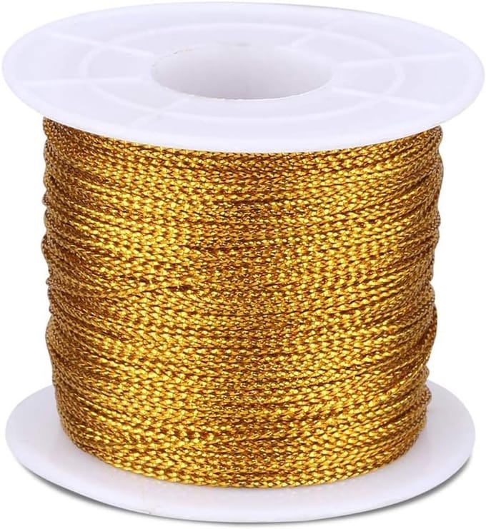 100M Gouden Touw - 1mm Metallic Draad voor Creatieve Projecten, Kerstversieringen en Kaarten