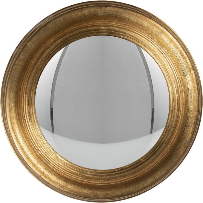 Clayre & Eef Spiegel Ø 34 cm Goudkleurig Hout