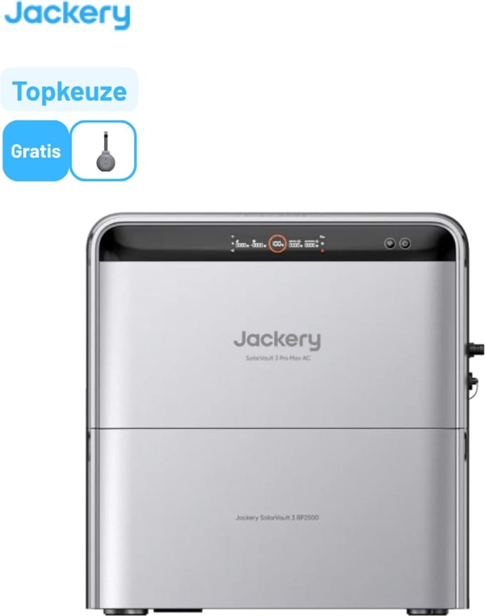 Jackery SolarVault 3 Pro Max AC - Incl. BP2500- Thuisbatterij - 5,04 kWh