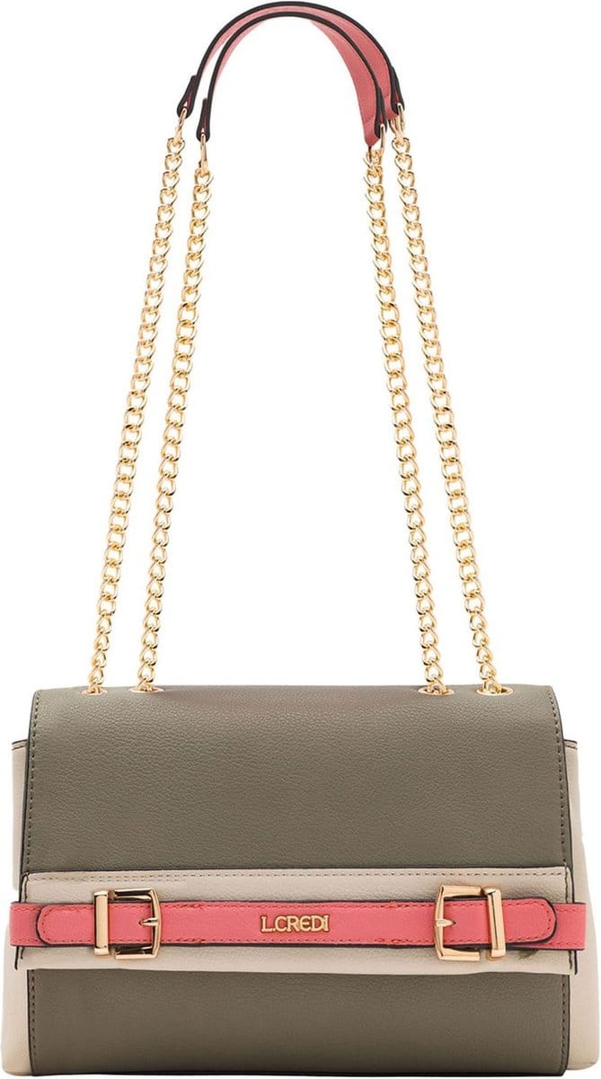 L.CREDI Schoudertas Olivette Crossbodybag Khaki Multi Kaki