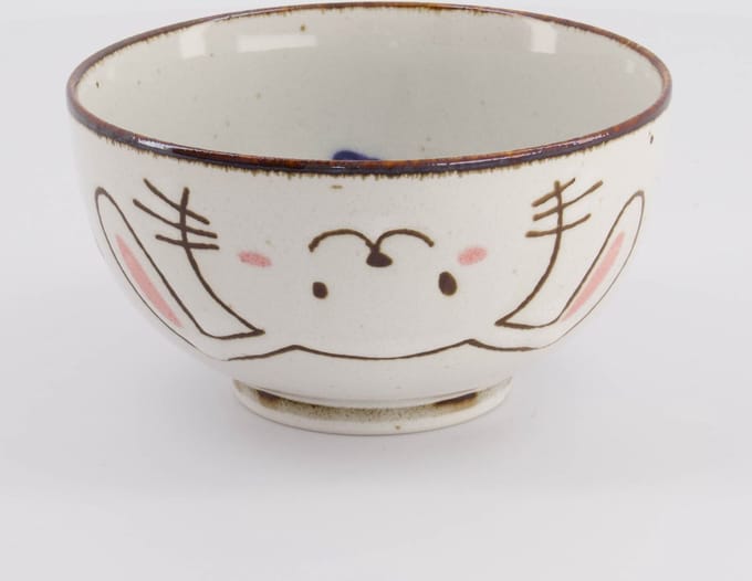 Tokyo Design Studio - Kawaii Rabbit Usagi Kom - Roze/Blauw - 500 ml - Ø 13,7 cm - Keramiek
