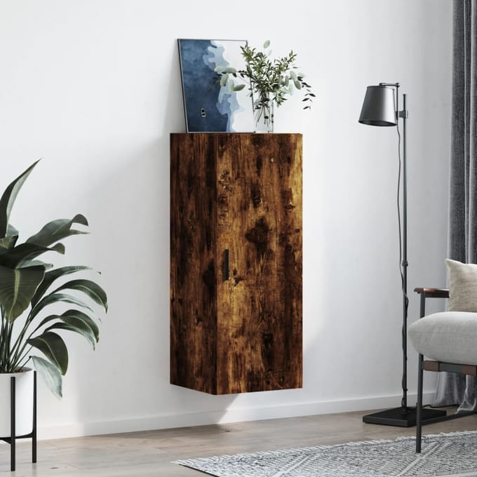 vidaXL - Bovenkast - 34,5x34x90 - cm - gerookt - eikenkleurig