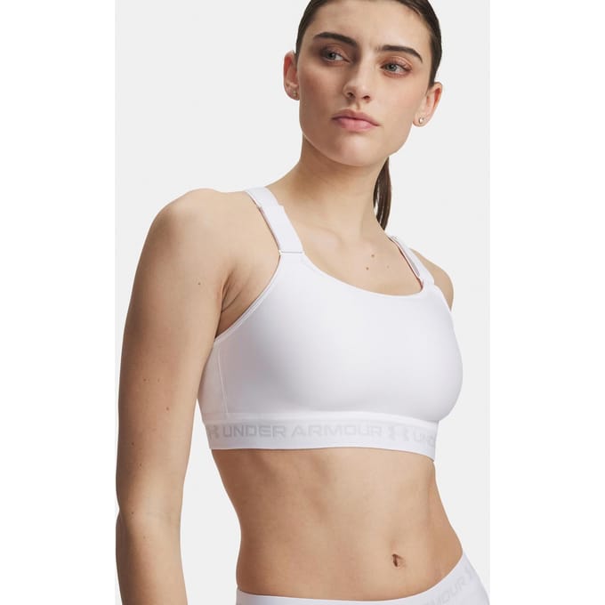 Under Armour HeatGear High Sport-bh Dames-wit, grijs