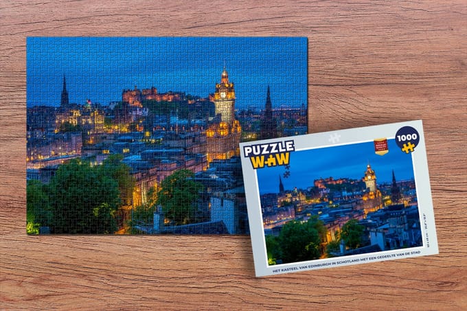 Puzzel Kasteel - Licht - Nacht - Edinburgh - Legpuzzel - Puzzel 1000 stukjes volwassenen