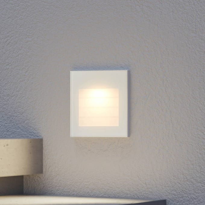 Arcchio LED wand inbouwlamp Zamo, louvre, wit, metaal, IP65