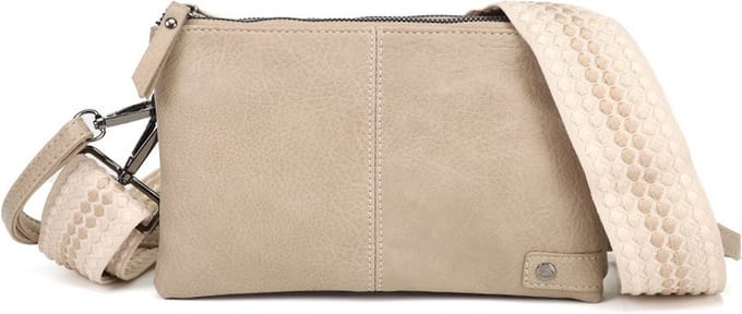 Taupe Castel schoudertasje / crossbody - OLT12263