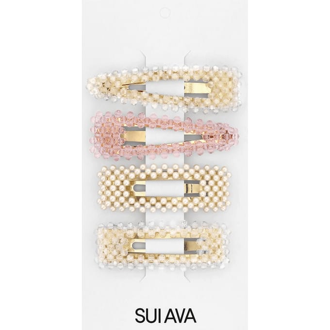 Sui Ava Pearly Hair Clips Set 8 4 st