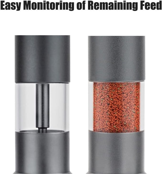 Allecto Plus - Handmatige Push Mini Aquarium Feeder voor Visvoer Opslag - Aquarium Fish Tank Accessoire