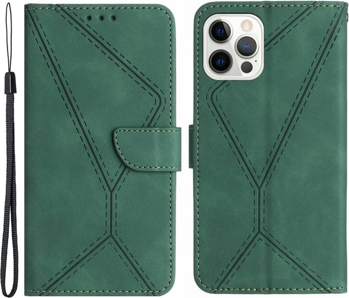 Cityhoesje-iPhone 15 Pro Max hoesje – Lederlook - Book case