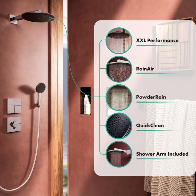 Hansgrohe Raindance Alive S - Hoofddouche, diameter 30 cm, 2 stralen, mat wit 24540700