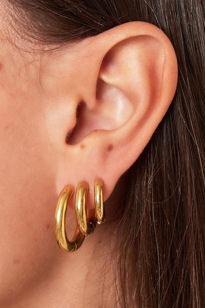 Oorringen zilver groot - Roestvrij Staal - UNISEX