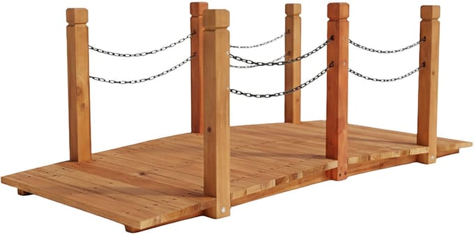 Tuinbrug - 150 cm - hout - oranje