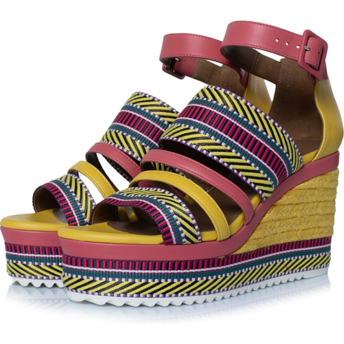 Hermes Ines leren sandalen met sleehak