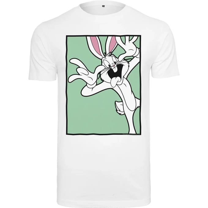 Merchcode Looney Tunes - Looney Tunes Bugs Bunny Funny Face Heren Tshirt - L - Wit