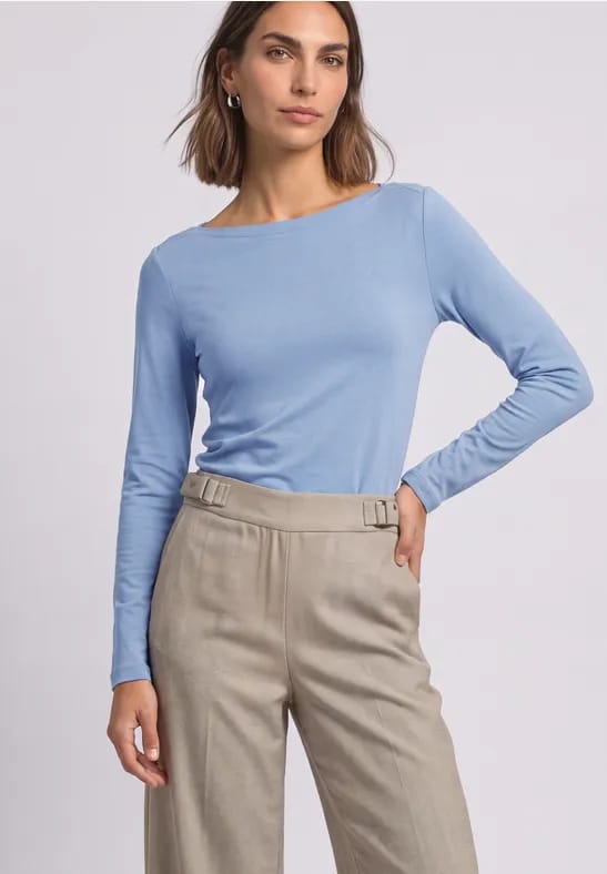 Basic shirt met boothals