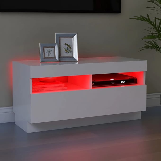 vidaXL - Tv-meubel - met - LED-verlichting - 80x35x40 - cm - wit