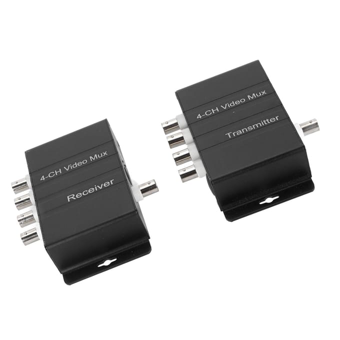 4-kanaals videomultiplexer Interferentiebestendig 4 HD-video naar coaxkabelmultiplexer black