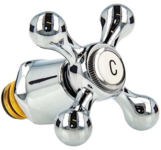 Universele binnenklep met nostalgische greep 1/2 inch verchroomd
