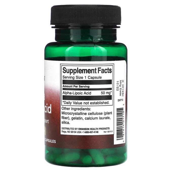 Alfa-liponzuur, 50 mg, 120 capsules