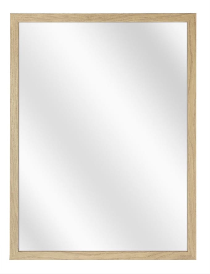 Spiegel met Vlakke Houten Lijst - Natuur Eik - 50 x 60 cm