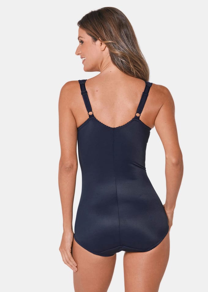 Corrigerende body met kant - marine - Gr. 85 E van Goldner Fashion