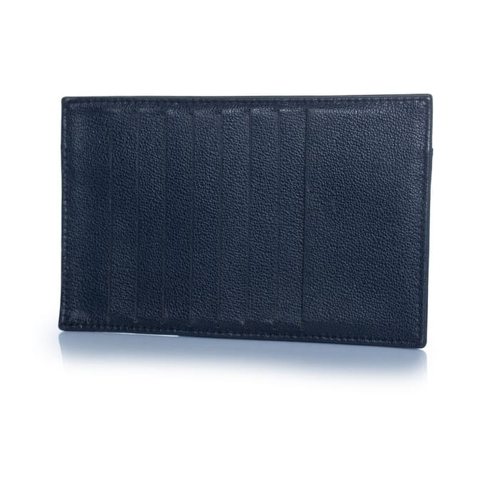 Chanel, blauwe leren ritsportemonnee met kaartsleuf