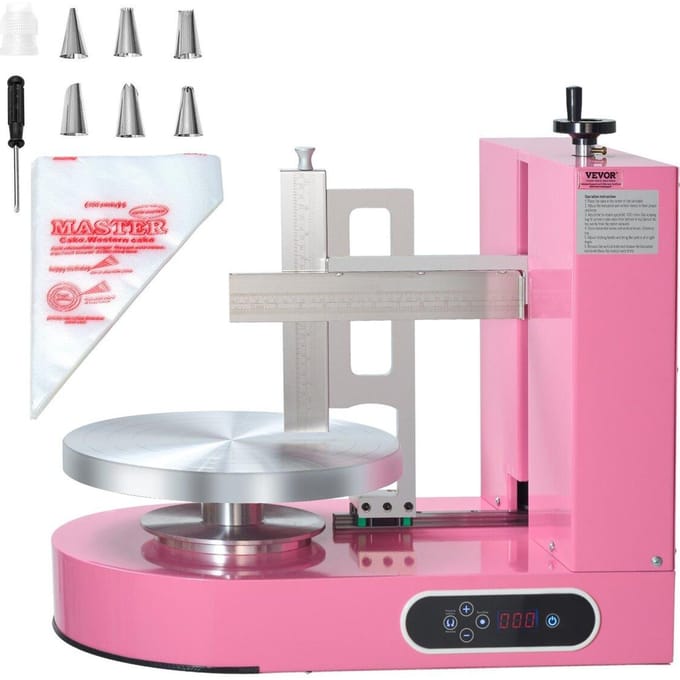 Machine à décorer les gâteaux Machine à étaler le glaçage pour gâteaux de 6  à 14  Rose