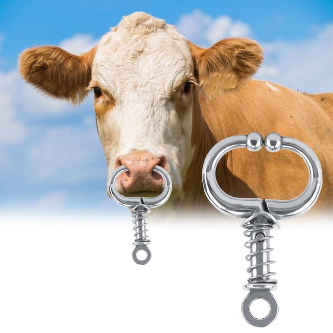 RVS Stier Koe Vee Neusring Veeteelt Accessoire Spring-loaded bull nose pliers