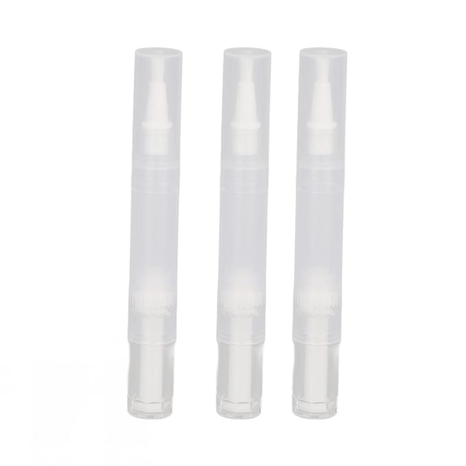 3 Stuks Transparante Draaipennen 4,5 ml Leeg Penseelpunt Draaibaar Herbruikbaar Nagelolie Container Applicator white