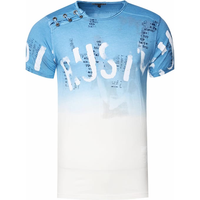 T-shirt Wash with gradient and side button strip