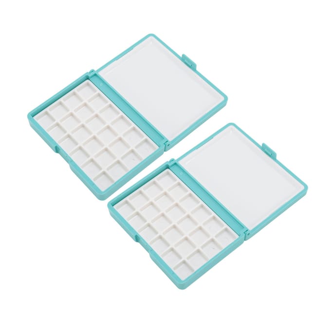 2 Stuks Draagbare Aquarel Doos Afneembaar Makkelijk Schoon te Maken Compact Mini Aquarel Palet Doos voor white