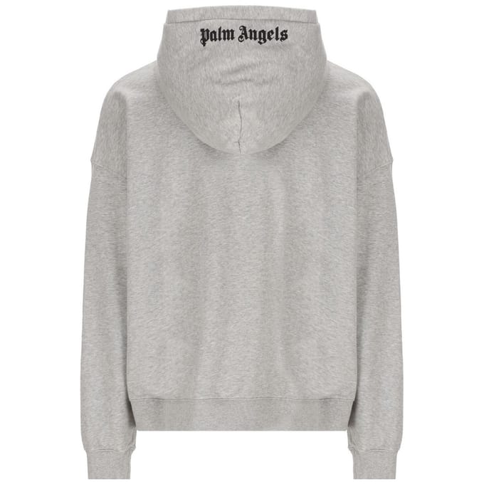 Palm Angels Embroidered Logo Grey Hoodie