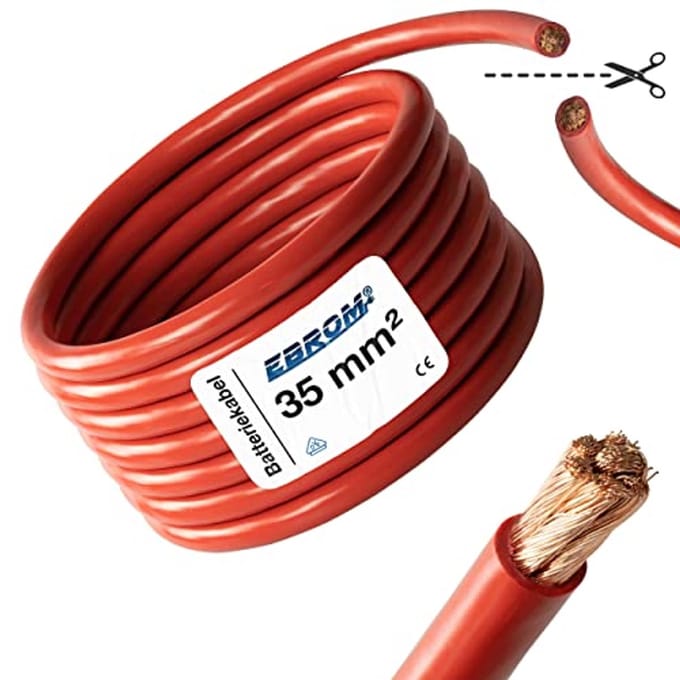 Accukabel H07V-K 6/10 mm² 16/25 mm² 35 mm² 50 mm² 100% koper per meter