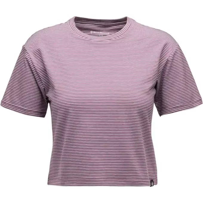 Korte gestreepte t-shirt voor dames Black Diamond