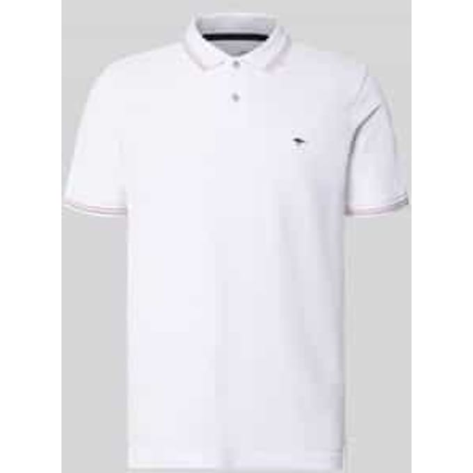 Fynch-Hatton Polo Solid Color Contrast Tipping Wit / male