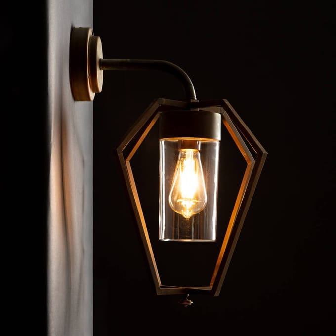 Moretti Luce Buitenwandlamp Gemstone 3451 antiek messing/helder
