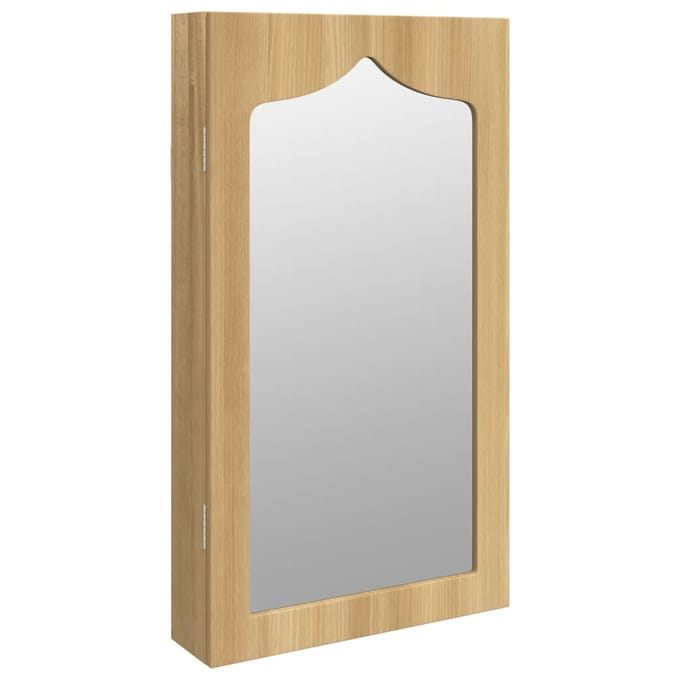 vidaXL - Sieradenkast - met - spiegel - wandgemonteerd - 37,5x10x67 - cm