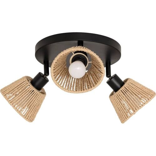 Atmosphera Myah Plafondlamp - Metaal & Touw, 3 Lampen, 25 cm