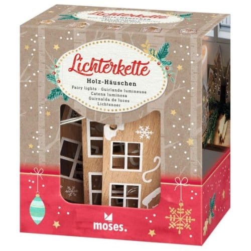 Lichtketting houten huisjes 2,1 meter