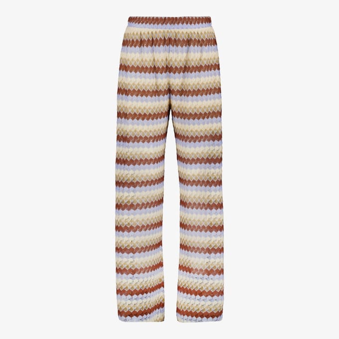 TwoDay dames wide leg broek met print multicolor - Beige - Maat M