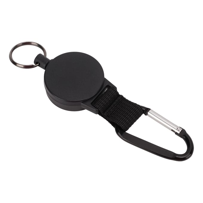 Intrekbare sleutelhanger, zware karabijnhaak, sleutelhanger, lanyard, badge-haspels met stalen black