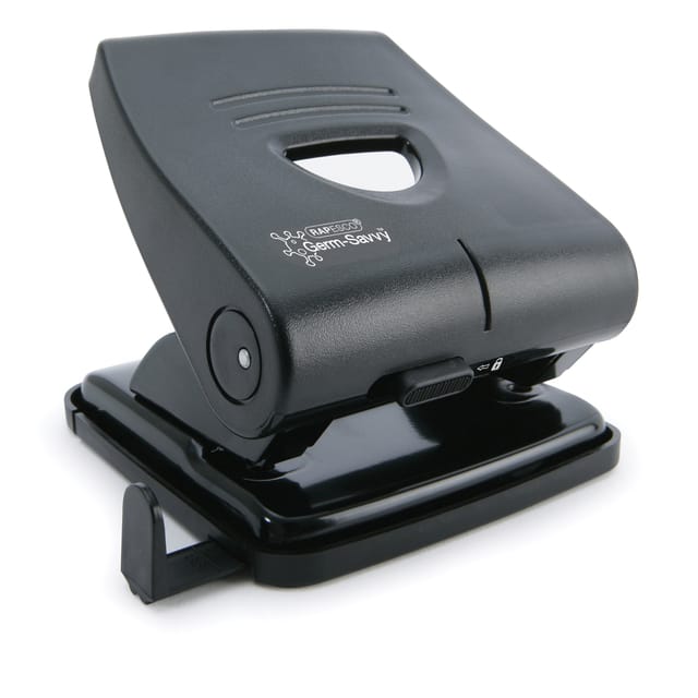 Perforator Rapesco PF827PB2 2-gaats Antibacterieel 30 vel Zwart | Doos a 1 stuk