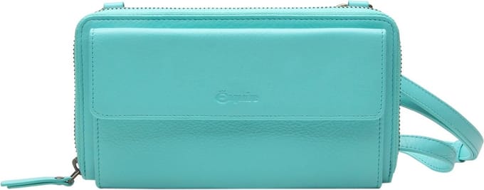 Esquire Leren Portemonnee Telefoontasje Peru Phone Wallet Bag Turquoise