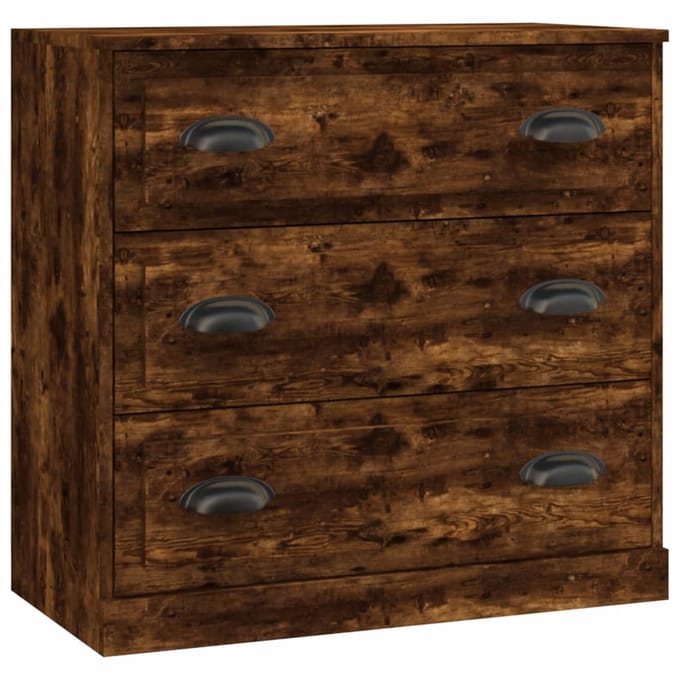 vidaXL - Dressoirs - 2 - st - bewerkt - hout - gerookt - eikenkleurig