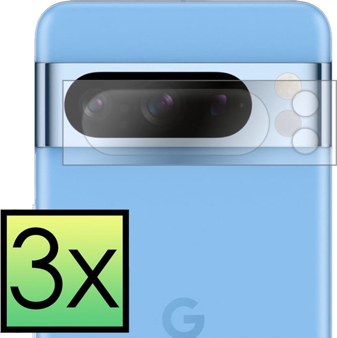 Camera Lens Protector - 3 Stuks - Geschikt voor Google Pixel 8 Pro - Camera Screenprotector - Beschermglas - Gehard Glas - Tempered Glass - Screen Protector