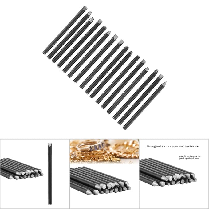 Aambeeld Beitel Uitrustingsset voor Sieraden Bewerking Maken Snijgereedschap (16 stuks) gray
