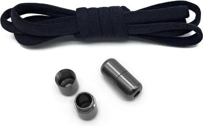 Elastische veters zonder strikken - Zwart met zwarte clips - schoenveters