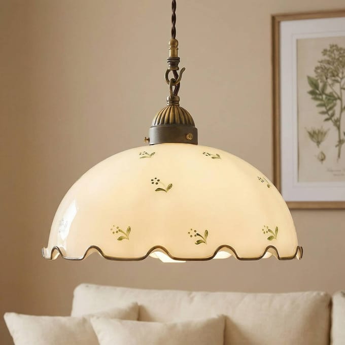 austrolux Hanglamp Nonna millefleurs Ø 30 cm 1-lamp groen