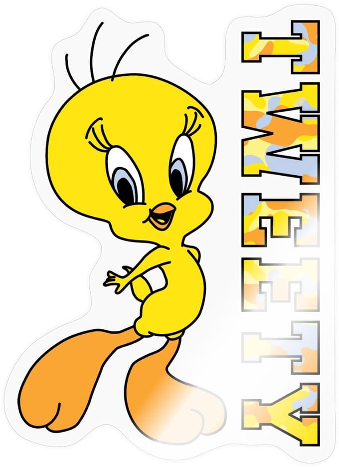 Looney Tunes Tweety Camouflage Sticker maat S (10 x 10 cm)
