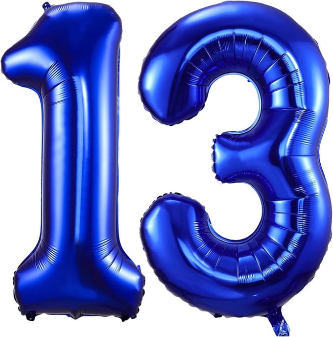 Grote Navy Blauwe Folieballon Nummer 13 voor Verjaardag